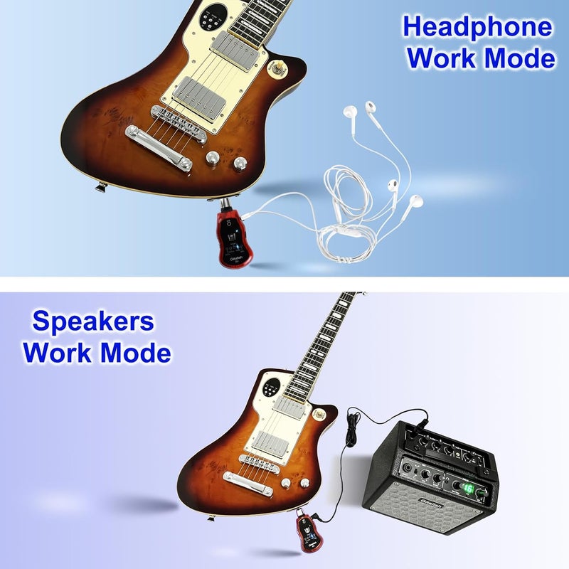Gitafish Bass Headphone Amp,Bluetooth Amp Earphone,Gitar Headphones, Bluetooth Headphone Amps,Guitar Necklace, Portable Bass Amplifier, Multiple Effects Amps: Chorus,Metal,WAH - Image 5